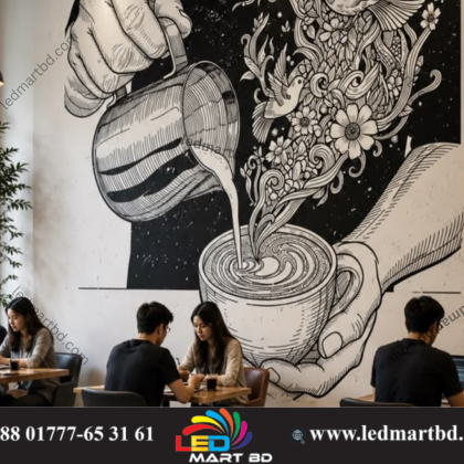 Coffee Shop Wall Sticker Design in Bangladesh